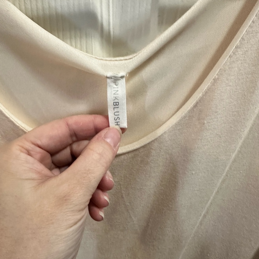 Two-Tone Cream and Navy Maxi Dress - Picture 2 of 3